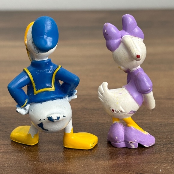 Vintage DISNEY DONALD & DAISY DUCK Rubber PVC Cake Topper Toy Figures - Picture 4 of 7